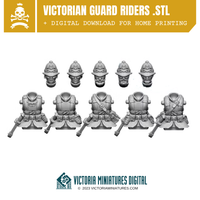 Victorian Guard Riders Torsos and Heads x5 .STL Download Victoria Miniatures