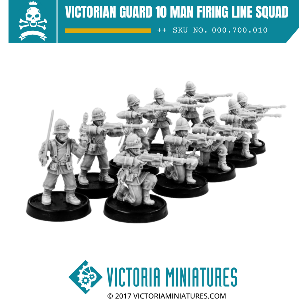 Victorian Guard 10 Man Firing Line Squad. Victoria Miniatures Victorian Guard 10 Man Firing Line Squad. Victoria Miniatures