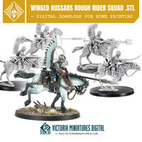 Winged Hussars Rough Rider Squad .STL Download Victoria Miniatures