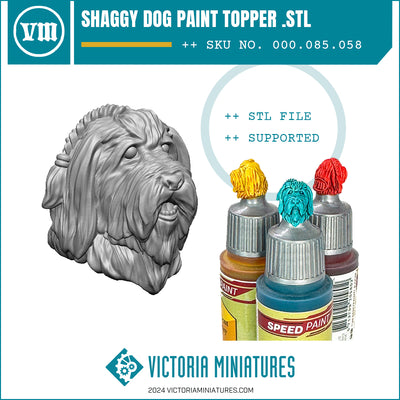 Shaggy Dog Paint Bottle Topper Swatch .STL