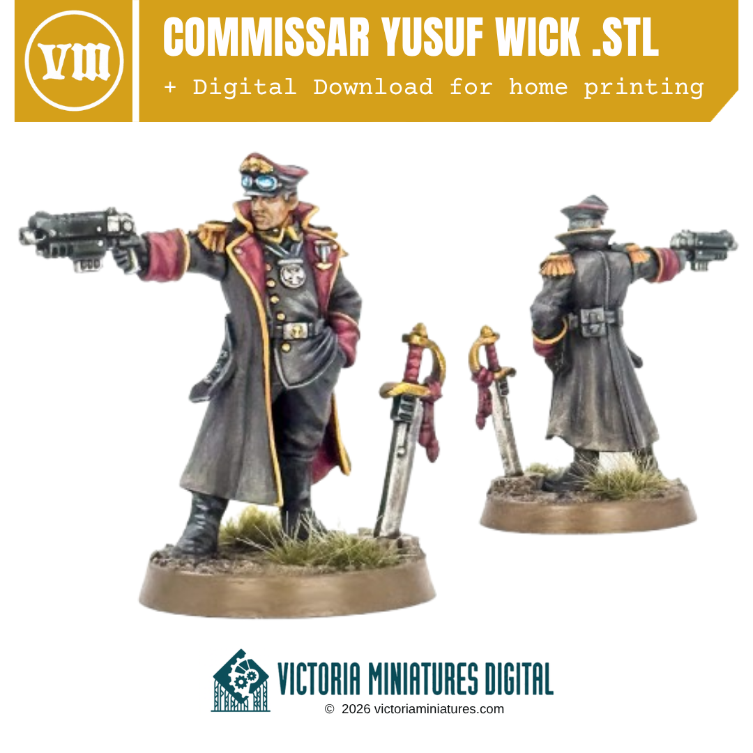 Commissar Yusuf Wick .STL Download Victoria Miniatures