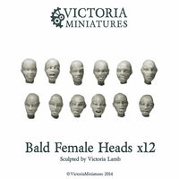 Bald Female Heads x12