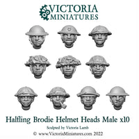 Halfling Brodie Helmet Heads Male x10