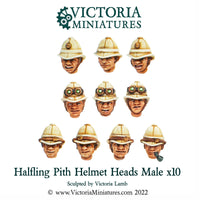 Halfling Pith Helmet Heads Male x10 .STL Download