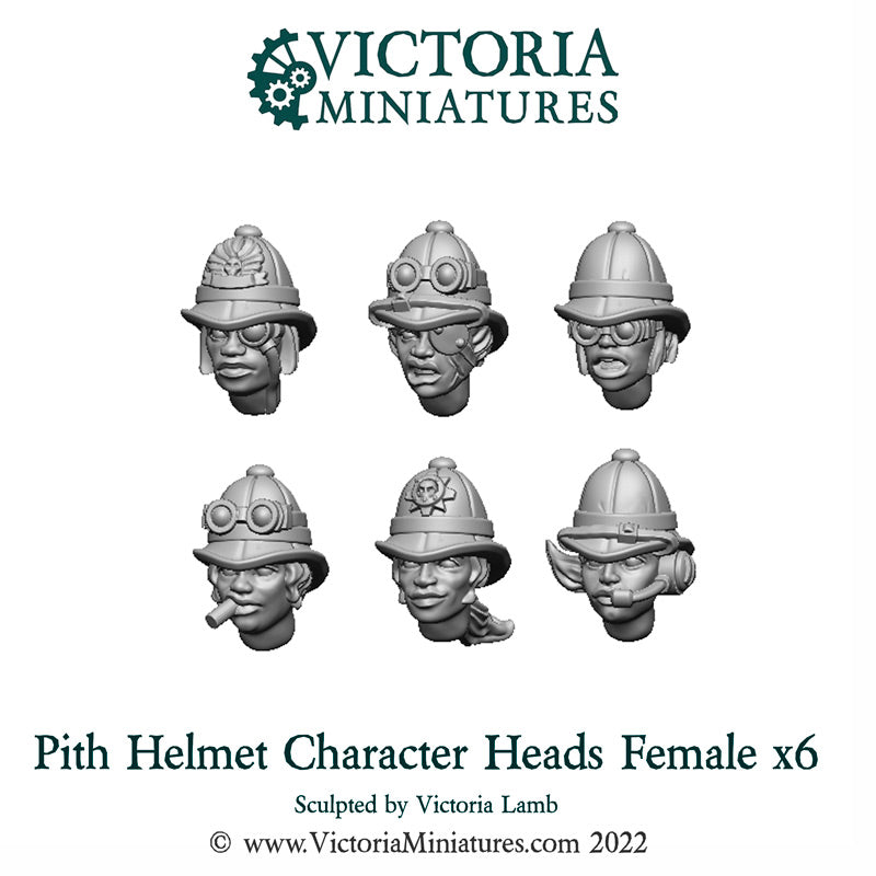 Pith Helmet Character Heads Female x6