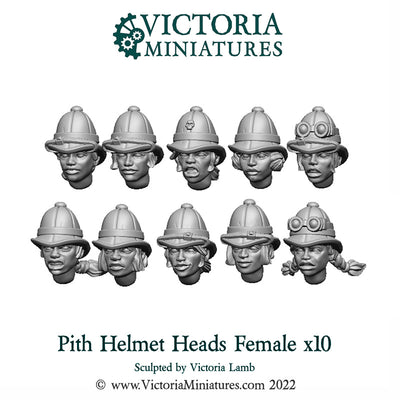 Pith Helmet Heads Female x10