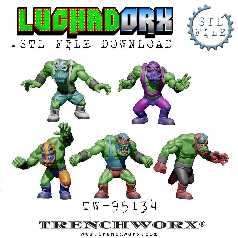 LuchaDOrx Orc Wrestlers .STL Download