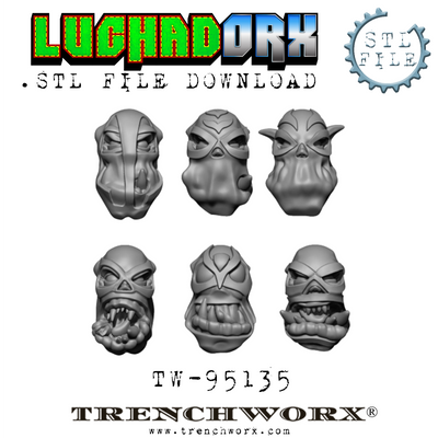 LuchaDOrx Orc Heads .STL Download