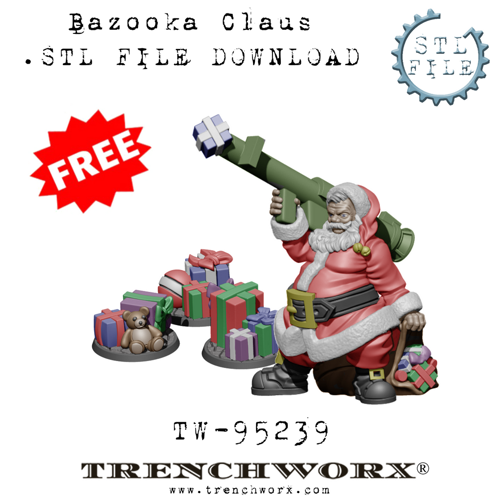 FREE!!! "Bazooka" Claus and Gift Objectives .STL Download
