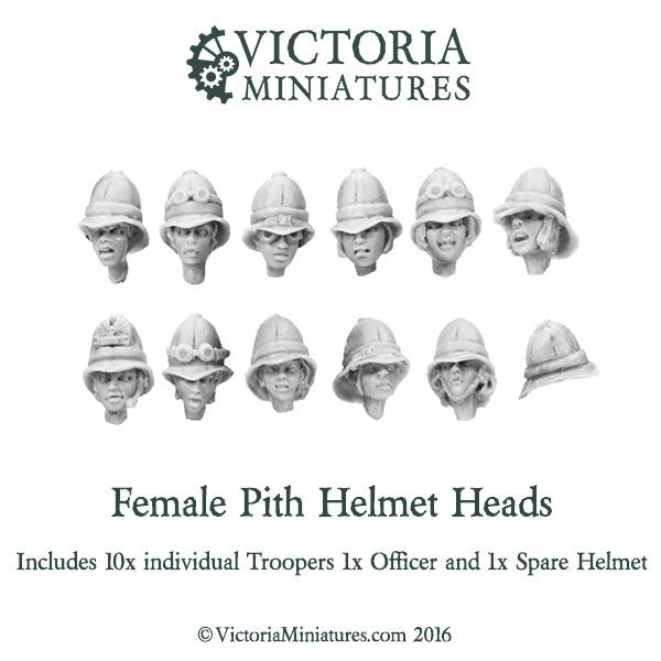 Female Pith Helmet Heads