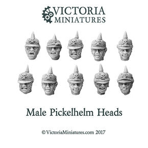 Male Pickelhelm Heads x10